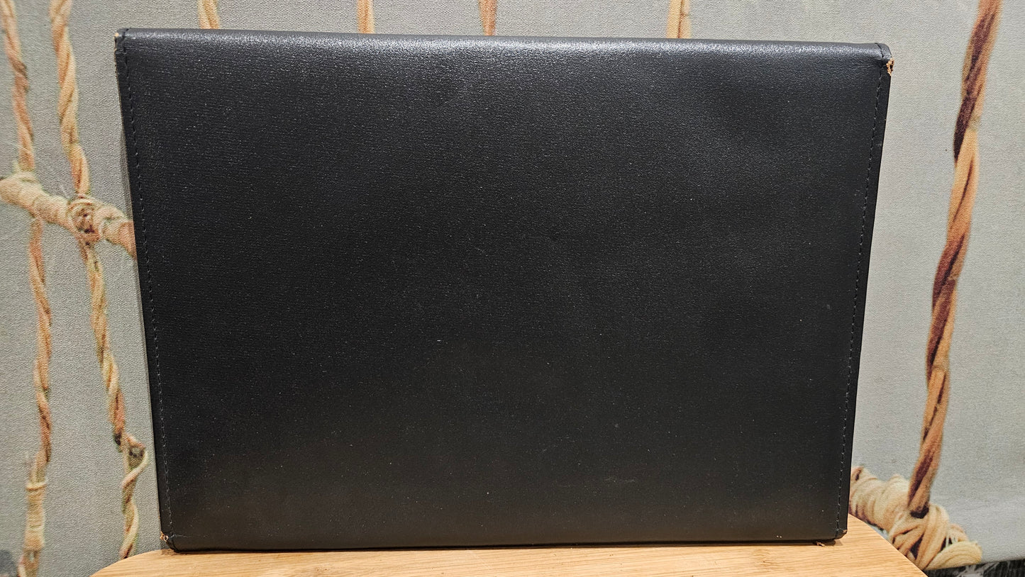 SAC Business Pochette Porte documents Vintage Rétro Luxury Edition Luxe XXe WDC Collection Cuir Noir & Laiton doré