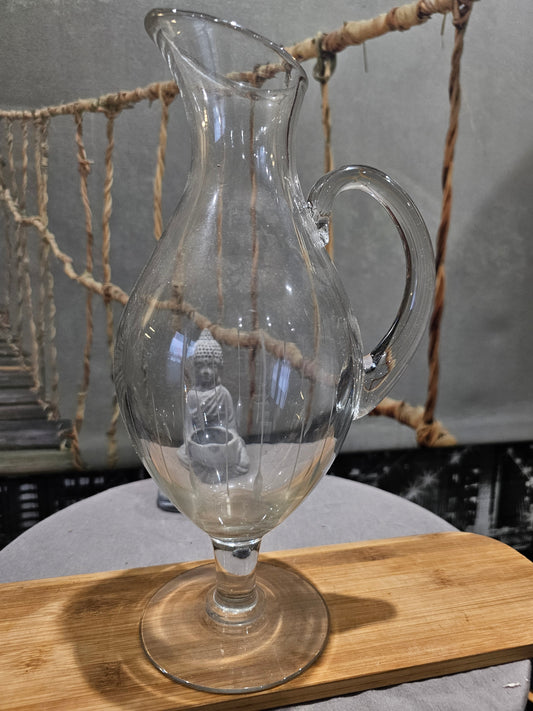 Grande Carafe de Collection XXe - Villeroy & Boch - en Verre Cristal Originale Gravée Sculptée Main