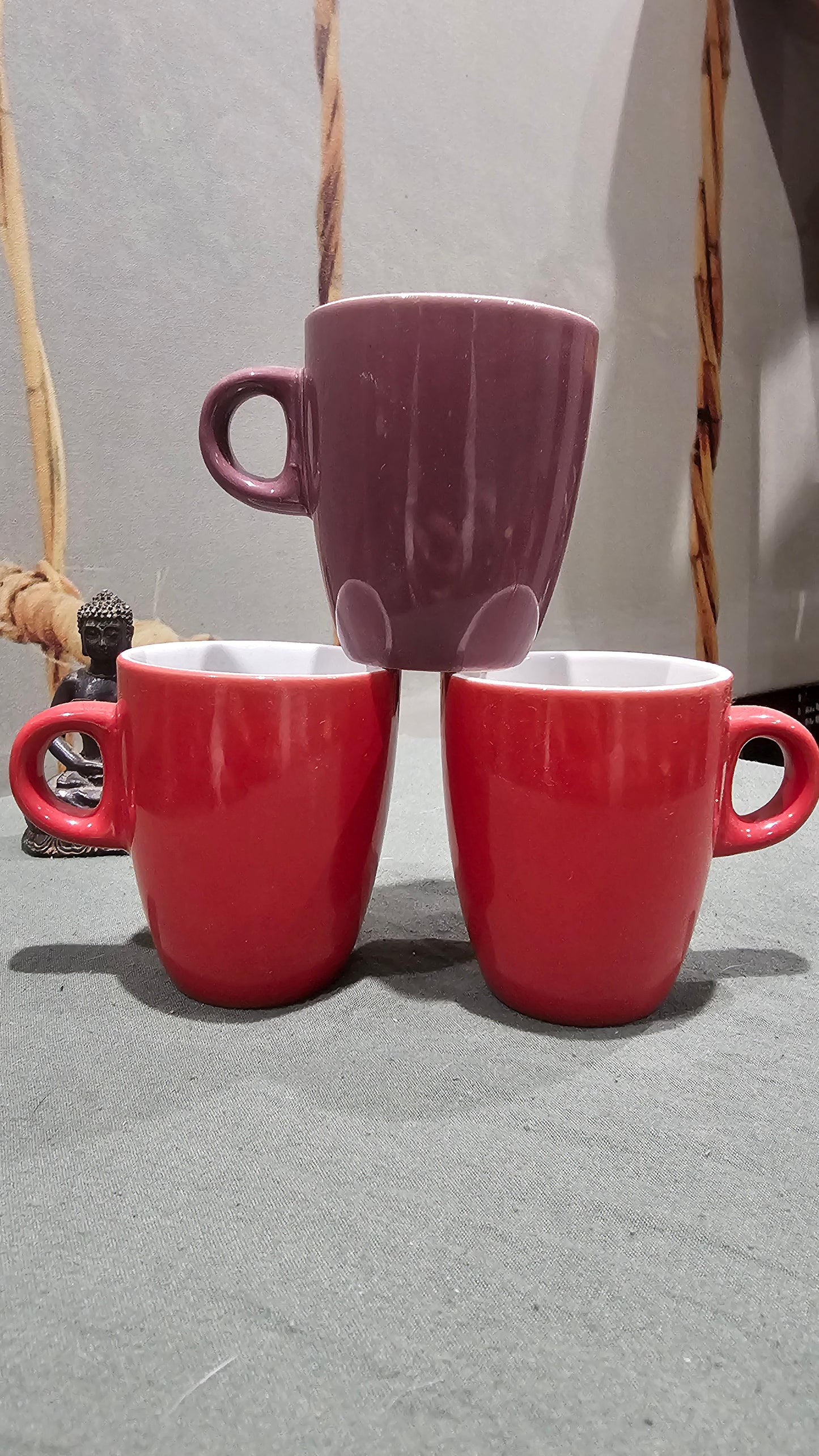 Ensemble x3 de tasses à café service 3 pièces en céramique Design