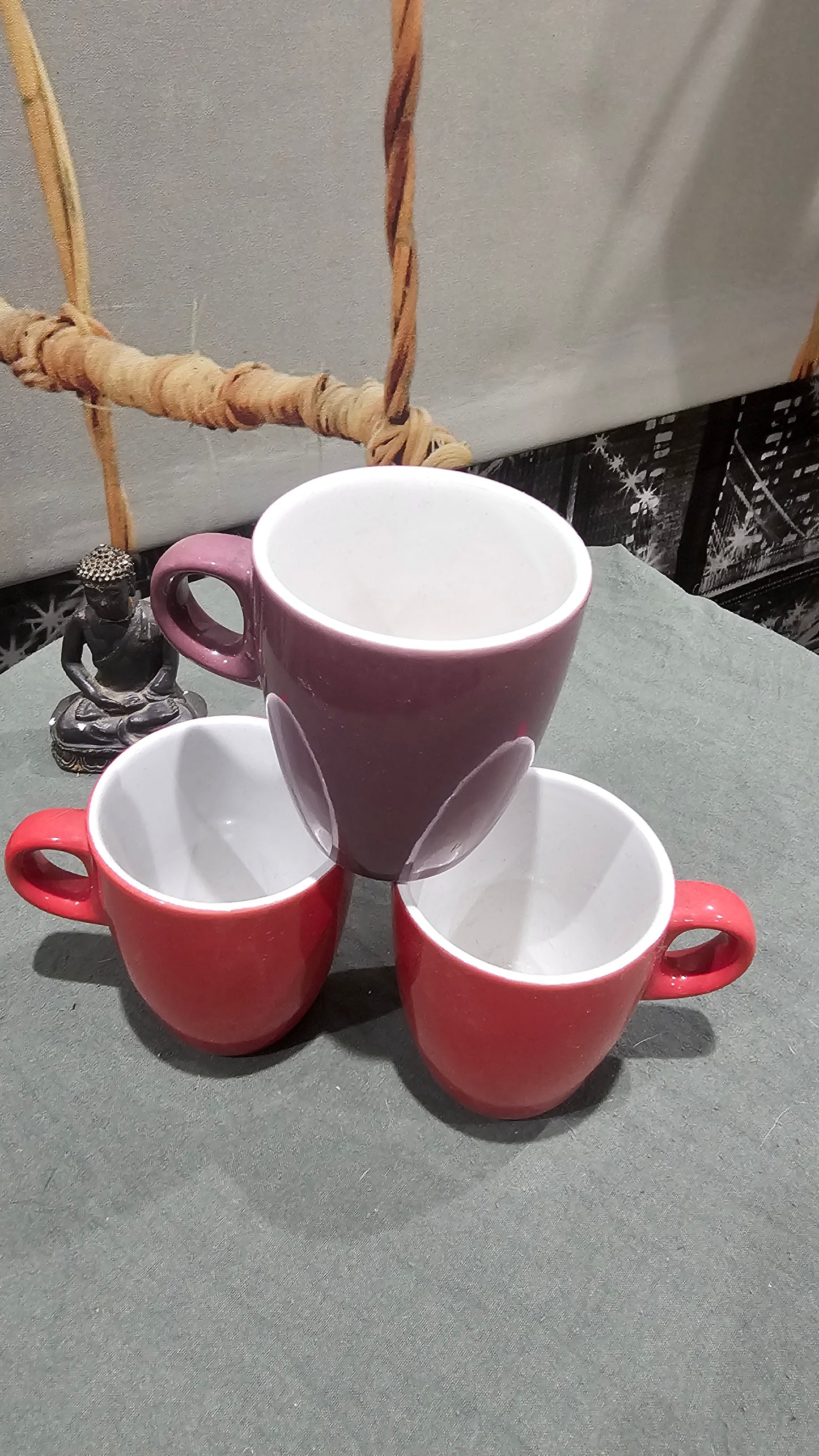 Ensemble x3 de tasses à café service 3 pièces en céramique Design