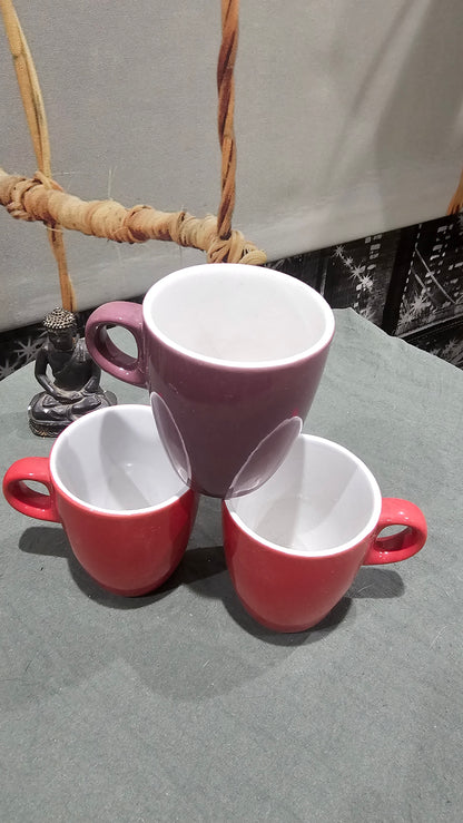 Ensemble x3 de tasses à café service 3 pièces en céramique Design