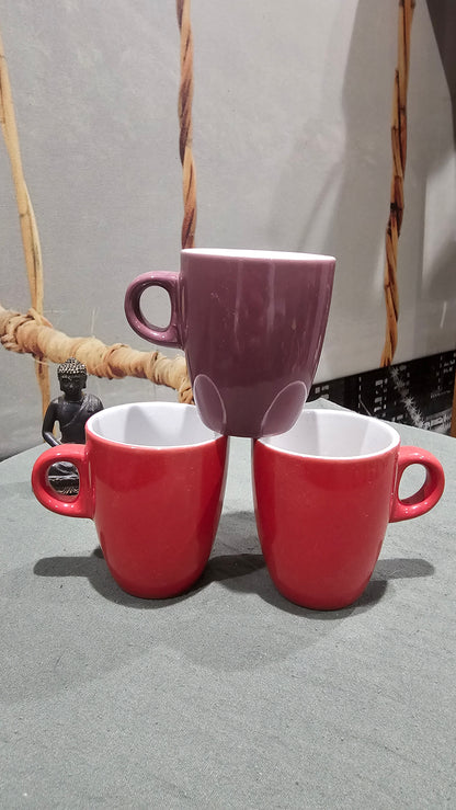Ensemble x3 de tasses à café service 3 pièces en céramique Design