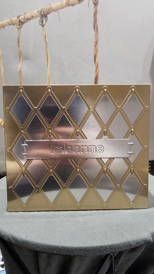 Boite de rangement Rabanne Metal Doré & Argenté invictus Parfum Collection 2026 Neuve