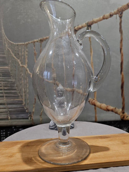 Grande Carafe de Collection XXe - Villeroy & Boch - en Verre Cristal Originale Gravée Sculptée Main