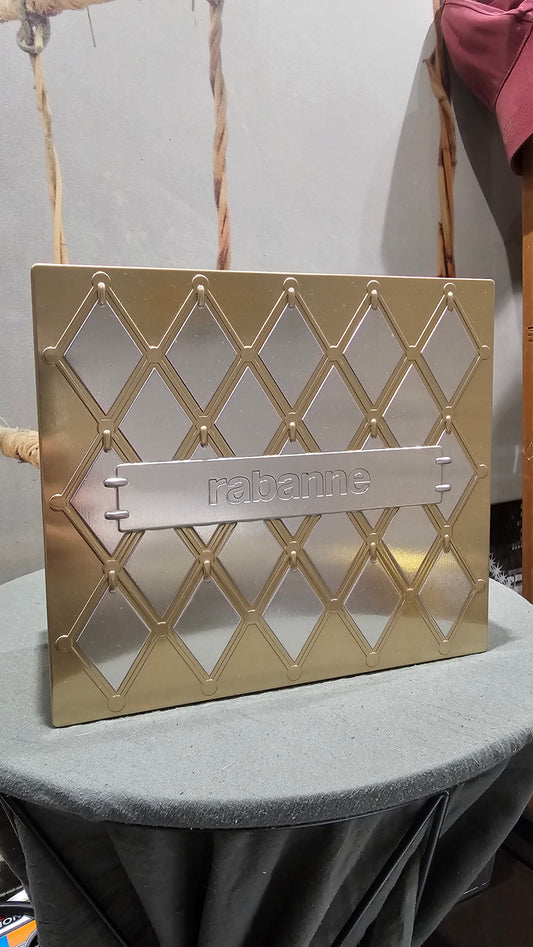 Boite de rangement Rabanne Metal Doré & Argenté invictus Parfum Collection 2026 Neuve
