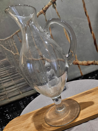 Grande Carafe de Collection XXe - Villeroy & Boch - en Verre Cristal Originale Gravée Sculptée Main